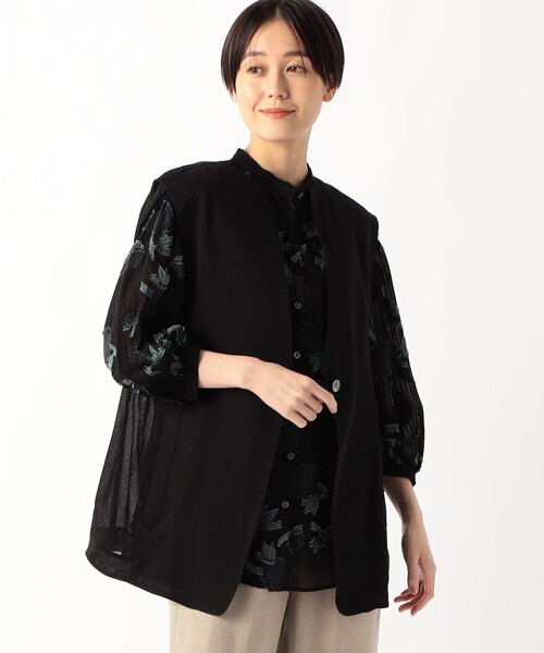 Gabardine K.T（ギャバジンケーティー）の「紙ビエラ 背中ふんわりジレ（ベスト・レディース・ホワイト・9号）」の15枚目の写真