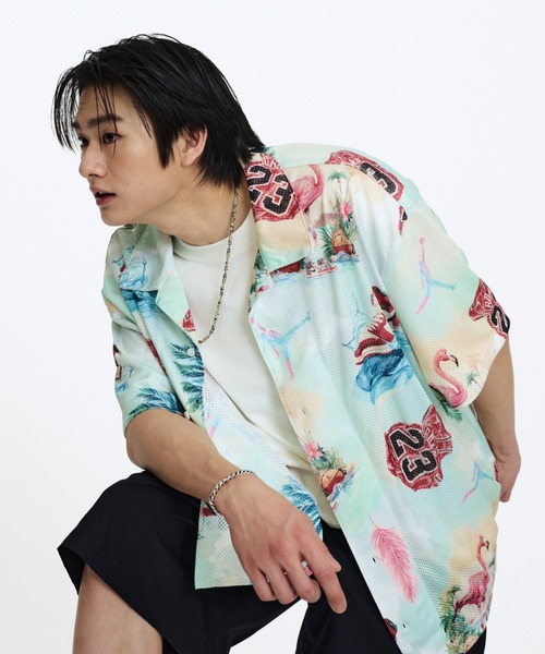 JORDAN BRAND(ジョーダンブランド)の「ジョーダン エッセンシャル メンズ プリント キャンプ トップ / Jordan Essentials Men's Printed Camp Top IB3007-133 Sail(シャツ/ブラウス・メンズ・クリーム・XL/S/M/L/2XL)」の6枚目の写真