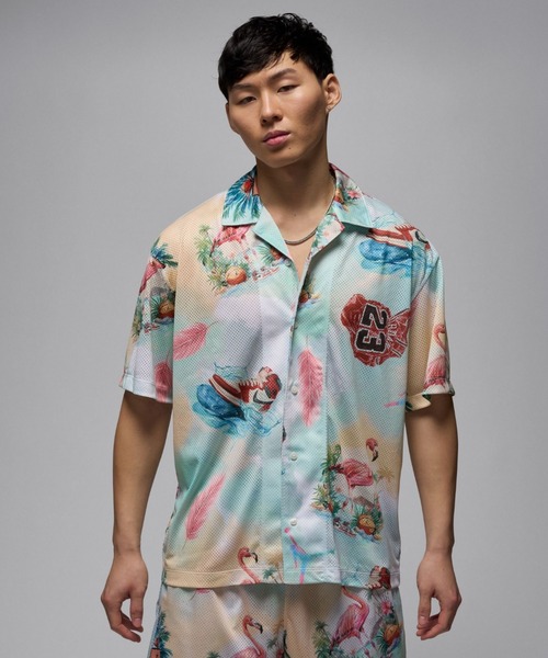 JORDAN BRAND(ジョーダンブランド)の「ジョーダン エッセンシャル メンズ プリント キャンプ トップ / Jordan Essentials Men's Printed Camp Top IB3007-133 Sail(シャツ/ブラウス・メンズ・クリーム・XL/S/M/L/2XL)」の8枚目の写真