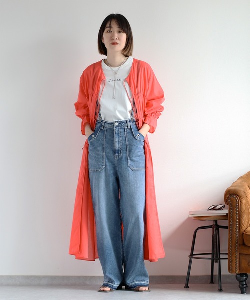 cepo（セポ）の「〈接触冷感 / UVカット〉ICE デニム ワークサスペンダーパンツ（デニムパンツ・レディース・ブルー系2/ブルー系3・S/M/L）」の3枚目の写真