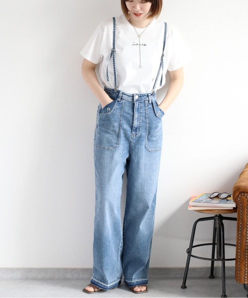 cepo（セポ）の「〈接触冷感 / UVカット〉ICE デニム ワークサスペンダーパンツ（デニムパンツ・レディース・ブルー系2/ブルー系3・S/M/L）」の13枚目の写真