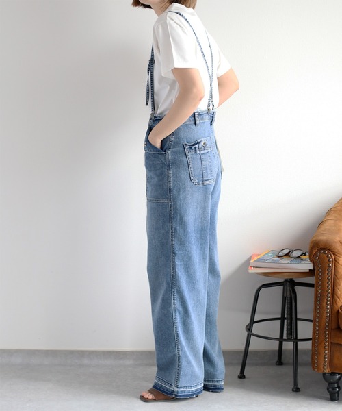 cepo（セポ）の「〈接触冷感 / UVカット〉ICE デニム ワークサスペンダーパンツ（デニムパンツ・レディース・ブルー系2/ブルー系3・S/M/L）」の14枚目の写真