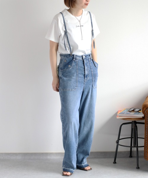 cepo（セポ）の「〈接触冷感 / UVカット〉ICE デニム ワークサスペンダーパンツ（デニムパンツ・レディース・ブルー系2/ブルー系3・S/M/L）」の17枚目の写真