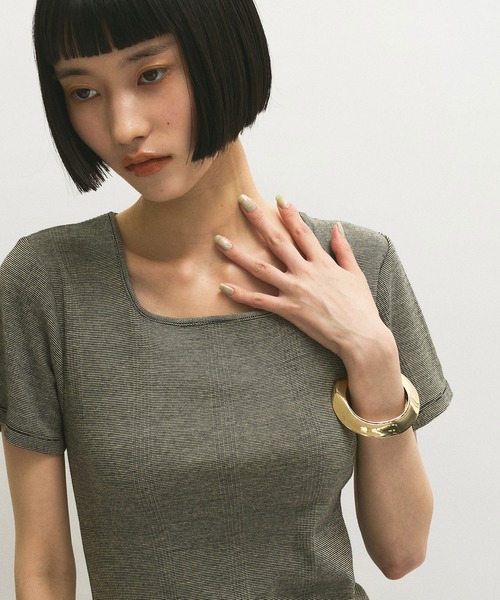 MILLER（ミラー）の「【Miller for ADAM ET ROPE'】別注 スクエアTee（Tシャツ/カットソー・レディース・ホワイト/グリーン系その他/ブラック・FREE）」の3枚目の写真