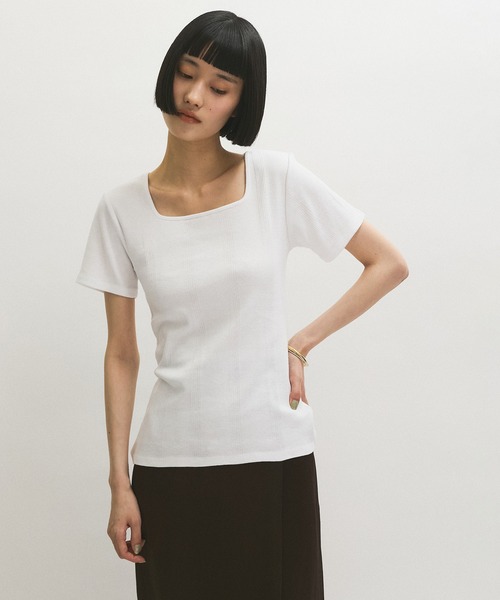 MILLER（ミラー）の「【Miller for ADAM ET ROPE'】別注 スクエアTee（Tシャツ/カットソー・レディース・ホワイト/グリーン系その他/ブラック・FREE）」の16枚目の写真