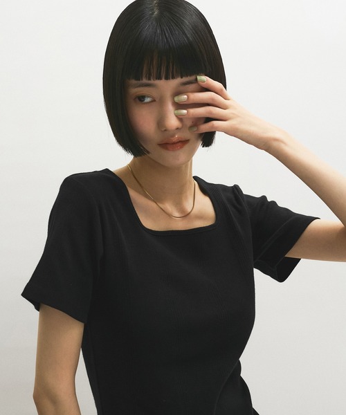 MILLER（ミラー）の「【Miller for ADAM ET ROPE'】別注 スクエアTee（Tシャツ/カットソー・レディース・ホワイト/グリーン系その他/ブラック・FREE）」の18枚目の写真