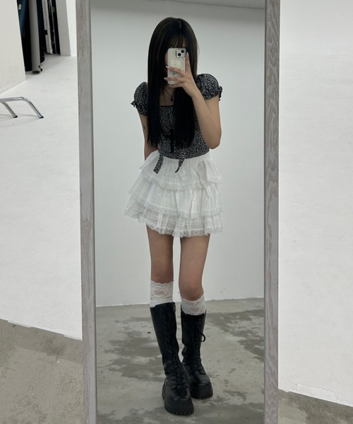 A'GEM/9 × .kom 「.KOM/ドットケーオーエム」レオパードトップス レディース A'GEM/9 × .kom 『.KOM/ドットケーオーエム』レオパードトップス