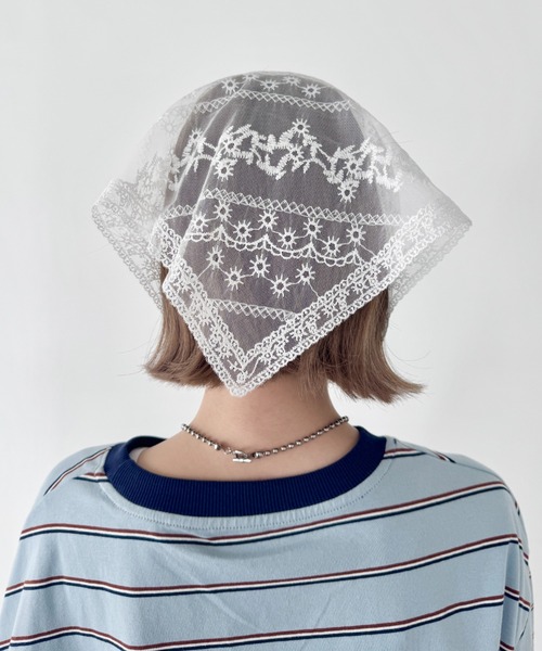 SOLLON.(ソルロン)の「レースアソートバブーシュカ(その他ヘアアクセサリー・レディース・ホワイト/グリーン・FREE)」の7枚目の写真