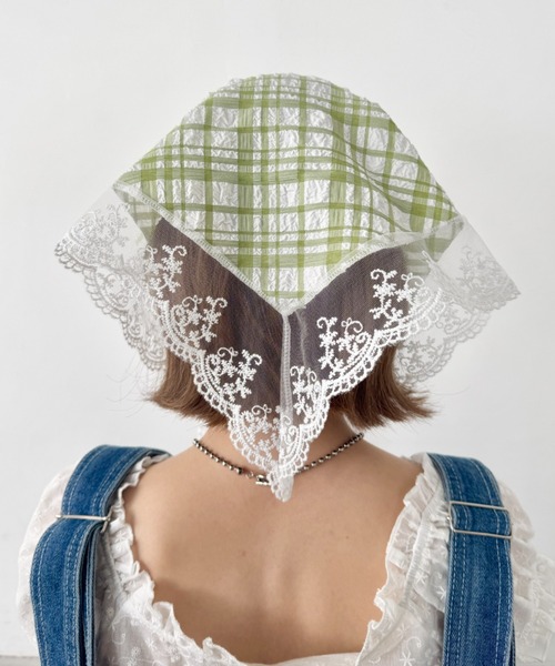 SOLLON.(ソルロン)の「レースアソートバブーシュカ(その他ヘアアクセサリー・レディース・ホワイト/グリーン・FREE)」の12枚目の写真