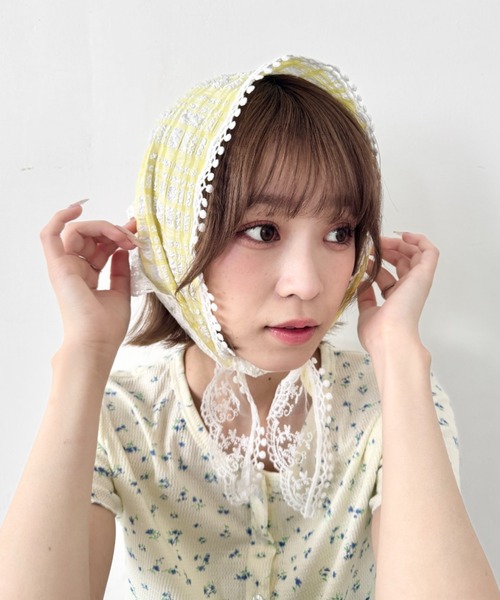 SOLLON.(ソルロン)の「レースアソートバブーシュカ(その他ヘアアクセサリー・レディース・ホワイト/グリーン・FREE)」の15枚目の写真