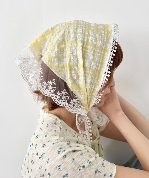 SOLLON.(ソルロン)の「レースアソートバブーシュカ(その他ヘアアクセサリー・レディース・ホワイト/グリーン・FREE)」の16枚目の写真