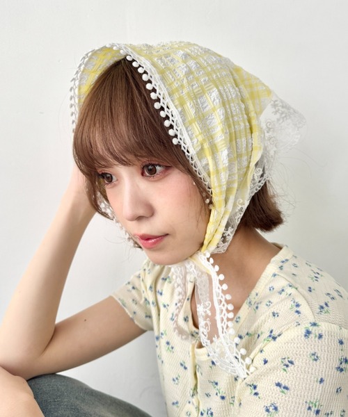 SOLLON.(ソルロン)の「レースアソートバブーシュカ(その他ヘアアクセサリー・レディース・ホワイト/グリーン・FREE)」の13枚目の写真