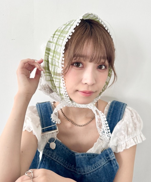 SOLLON.(ソルロン)の「レースアソートバブーシュカ(その他ヘアアクセサリー・レディース・ホワイト/グリーン・FREE)」の9枚目の写真