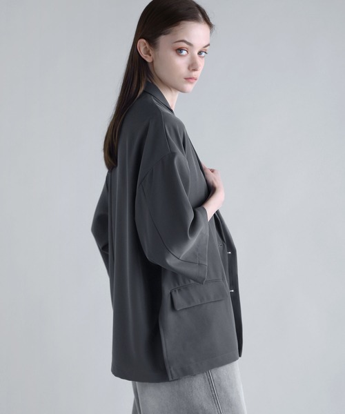 SOCCE（ソーシー）の「【セットアップ可】ダブルテーラードハーフスリーブジャケット（テーラードジャケット・メンズ・ブラック/チャコール/ネイビー・S/M/L/XL）」の15枚目の写真