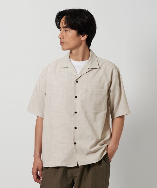 BEAUTY&YOUTH UNITED ARROWS(ビューティーアンドユースユナイテッドアローズ)の「FLAX ライク オープンカラー フォルム シャツ ‐横ストレッチ・吸水速乾‐(シャツ/ブラウス・メンズ・オフホワイト/ロイヤルブルー/ブラック・S/M/XL/L)」の9枚目の写真