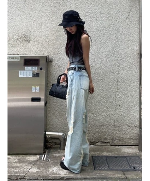 LAGUA GEM(ラグアジェム)の「NAIL MARK LOOSEY デニム(デニムパンツ・レディース・ライトブルー/ブルー・22inch/23inch/24inch/25inch/26inch)」の10枚目の写真