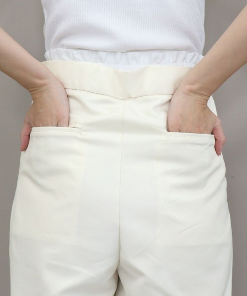 DONOBAN(ドノバン)の「ウエストフリルタックパンツ(その他パンツ・レディース・アイボリー/ブラック/ライトブルー/ライトピンク・LONG/SHORT)」の5枚目の写真
