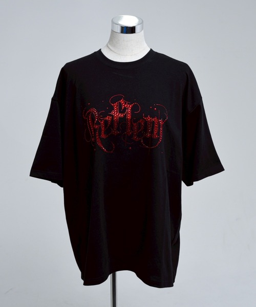 REFLEM/レフレム』ロゴラインストーンTシャツ/ハーフスリーブ