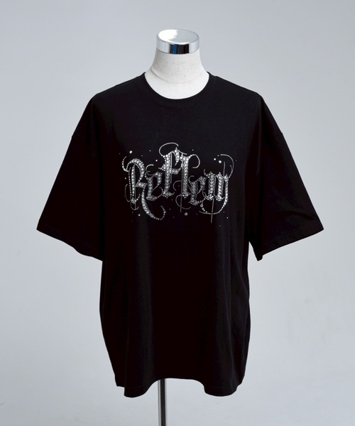 REFLEM/レフレム』ロゴラインストーンTシャツ/ハーフスリーブ