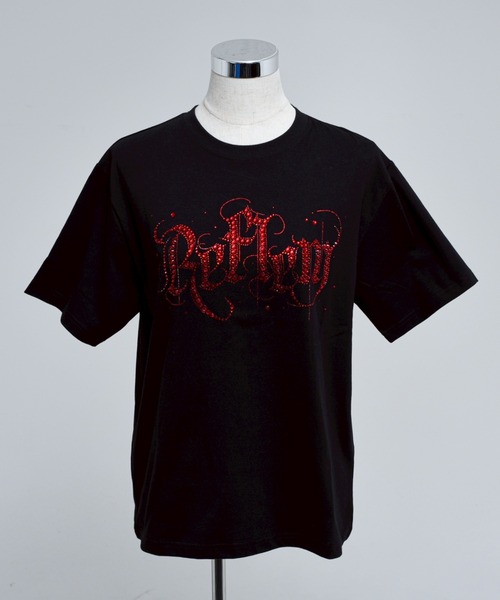 REFLEM/レフレム』ロゴラインストーンTシャツ/ハーフスリーブ