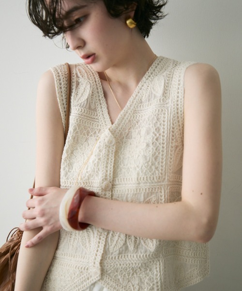 コットン刺繍ベスト（ベスト）｜Trish（トリッシュ）の