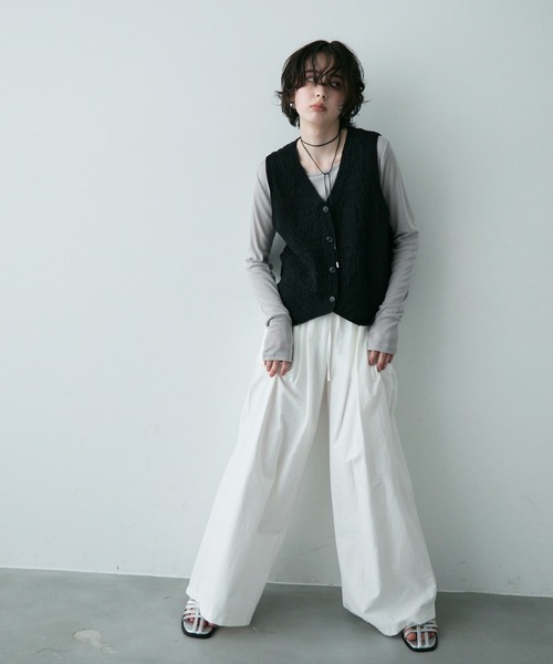 Trish（トリッシュ）の「コットン刺繍ベスト（ベスト・レディース・ブラック/アイボリー/ブラウン・MEDIUM）」の5枚目の写真