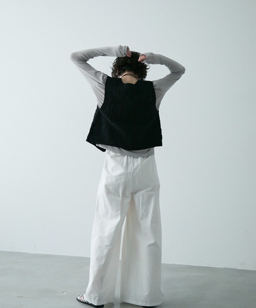 Trish（トリッシュ）の「コットン刺繍ベスト（ベスト・レディース・ブラック/アイボリー/ブラウン・MEDIUM）」の7枚目の写真