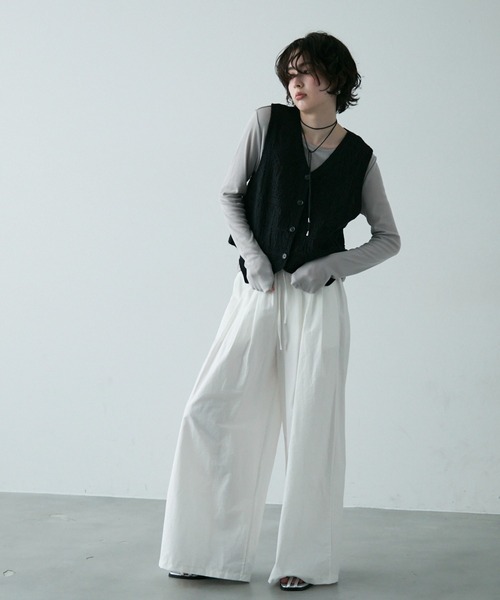 Trish（トリッシュ）の「コットン刺繍ベスト（ベスト・レディース・ブラック/アイボリー/ブラウン・MEDIUM）」の6枚目の写真