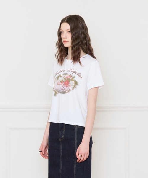 LARTIGENT（ラーティゼン）の「L16 STRAWBERRY T-SHIRT（Tシャツ/カットソー・レディース・ホワイト/ワインレッド・FREE）」の9枚目の写真