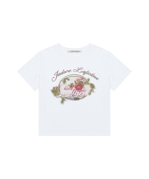 LARTIGENT（ラーティゼン）の「L16 STRAWBERRY T-SHIRT（Tシャツ/カットソー・レディース・ホワイト/ワインレッド・FREE）」の13枚目の写真