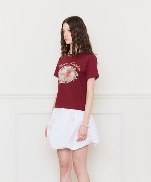 LARTIGENT（ラーティゼン）の「L16 STRAWBERRY T-SHIRT（Tシャツ/カットソー・レディース・ホワイト/ワインレッド・FREE）」の6枚目の写真