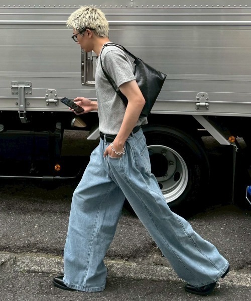 Chikashitsu +（チカシツプラス）の「【Chikashitsu +】henry neck half sleeve tee / 【チカシツプラス】ヘンリーネック半袖Tシャツ（Tシャツ/カットソー・メンズ・ホワイト/ブラック/グレー/グレー系その他・L/XL）」の6枚目の写真