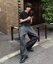 Chikashitsu +（チカシツプラス）の「【Chikashitsu +】henley neck half sleeve tee / 【チカシツプラス】ヘンリーネック半袖Tシャツ＜着用動画あり＞（Tシャツ/カットソー）」
