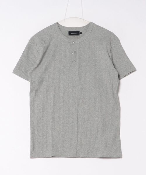 Chikashitsu +(チカシツプラス)の「【Chikashitsu +】henley neck half sleeve tee / 【チカシツプラス】ヘンリーネック半袖Tシャツ<着用動画あり>(Tシャツ/カットソー・メンズ・ホワイト/ブラック/グレー/グレー系その他・L/XL)」の21枚目の写真