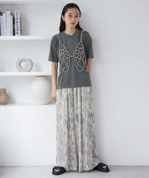 JEANASIS（ジーナシス）の「グロッシーカノコSS TEE/496927（Tシャツ/カットソー・レディース・チャコールグレー/グレイッシュベージュ/ブラウン・FREE）」の16枚目の写真