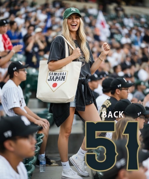 baron（バロン）の「侍ジャパン　キャンバストート（トートバッグ・レディース・アイボリー/ブラック/ブラック系その他2/アイボリー系1/ブラック系その他/アイボリー系・FREE）」の6枚目の写真