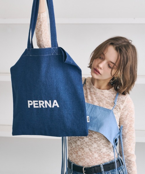 PERNA（ペルナ）の「ぺルナデニムトート（トートバッグ・レディース・ブルー・FREE）」の2枚目の写真