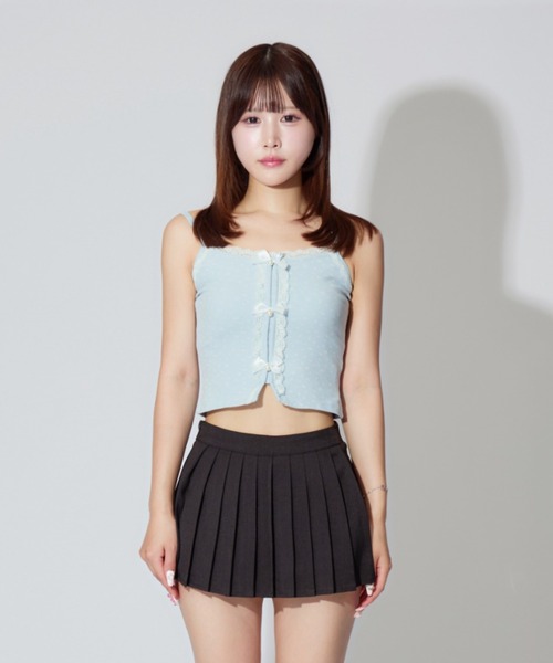 JilLA(ジルア)の「Flower Ribbon Camisole / フラワーリボンキャミソール 小花柄(キャミソール・レディース・アイボリー/ブルー・FREE)」の15枚目の写真