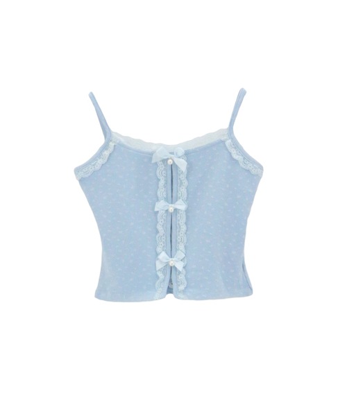 JilLA(ジルア)の「Flower Ribbon Camisole / フラワーリボンキャミソール 小花柄(キャミソール・レディース・アイボリー/ブルー・FREE)」の14枚目の写真