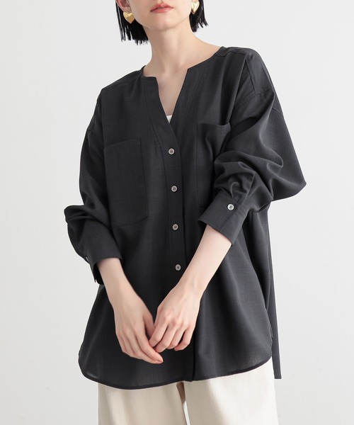 ブラウス シャツ リネンライクシアーシャツ「サスティナブル」 レディース リネンライクシアーシャツ【サスティナブル】（シャツ/ブラウス