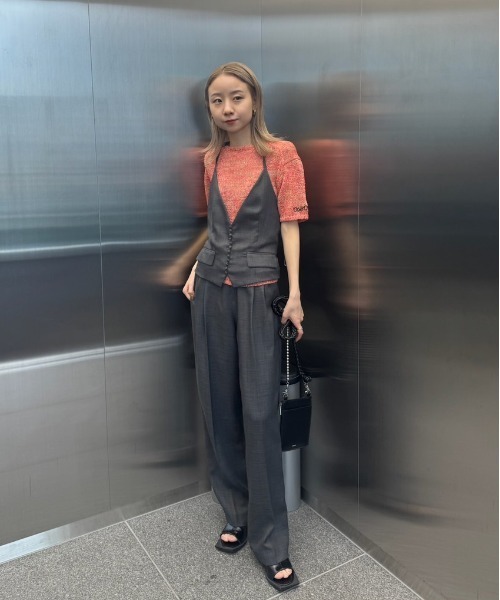 Ameri（アメリ）の「MEDI VESTIER SET PANTS（サロペット/オーバーオール・レディース・ダークグレー/ダークブルー/ピンク・SMALL/MEDIUM）」の4枚目の写真