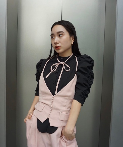 Ameri（アメリ）の「MEDI VESTIER SET PANTS（サロペット/オーバーオール・レディース・ダークグレー/ダークブルー/ピンク・SMALL/MEDIUM）」の21枚目の写真