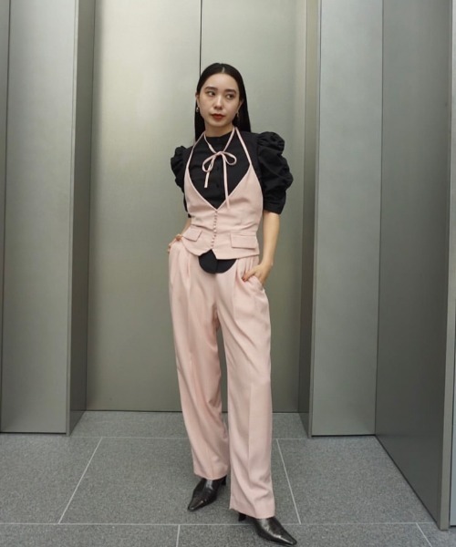 Ameri（アメリ）の「MEDI VESTIER SET PANTS（サロペット/オーバーオール・レディース・ダークグレー/ダークブルー/ピンク・SMALL/MEDIUM）」の20枚目の写真