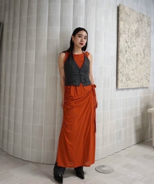 Ameri（アメリ）の「MEDI VESTIER SET PANTS（サロペット/オーバーオール・レディース・ダークグレー/ダークブルー/ピンク・SMALL/MEDIUM）」の9枚目の写真