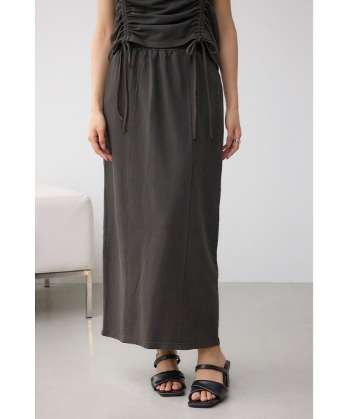 AZUL by moussy(アズールバイマウジー)の「ヴィンテージライクスカート(スカート・レディース・スモークピンク/チャコールグレー/ライトブラック・FREE)」の2枚目の写真