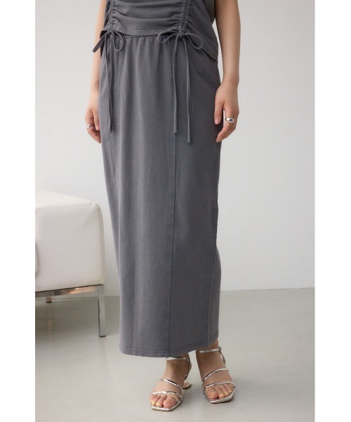 AZUL by moussy(アズールバイマウジー)の「ヴィンテージライクスカート(スカート・レディース・スモークピンク/チャコールグレー/ライトブラック・FREE)」の3枚目の写真
