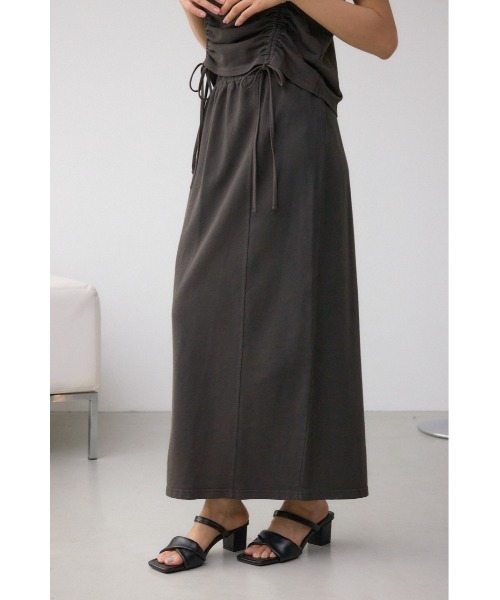 AZUL by moussy(アズールバイマウジー)の「ヴィンテージライクスカート(スカート・レディース・スモークピンク/チャコールグレー/ライトブラック・FREE)」の4枚目の写真