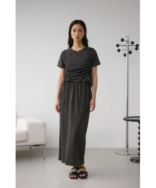 AZUL by moussy(アズールバイマウジー)の「ヴィンテージライクスカート(スカート・レディース・スモークピンク/チャコールグレー/ライトブラック・FREE)」の6枚目の写真