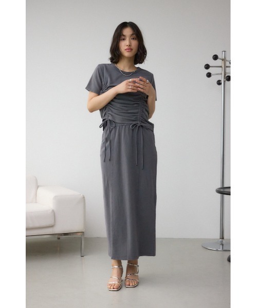 AZUL by moussy(アズールバイマウジー)の「ヴィンテージライクスカート(スカート・レディース・スモークピンク/チャコールグレー/ライトブラック・FREE)」の14枚目の写真