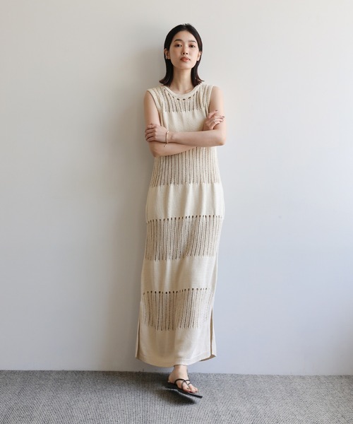 ワンピース moca select MOCA ワンピース 2021 AW ハイネックハーフジップニット